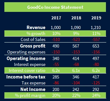 GoodCo Income Statement