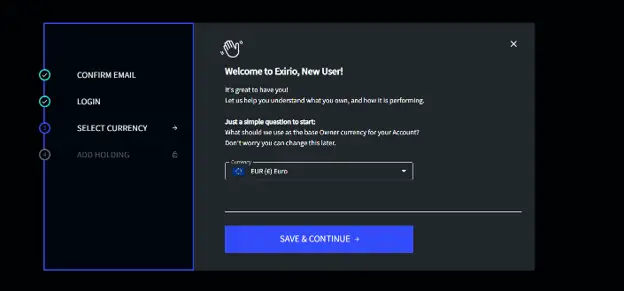 Exirio currency selector